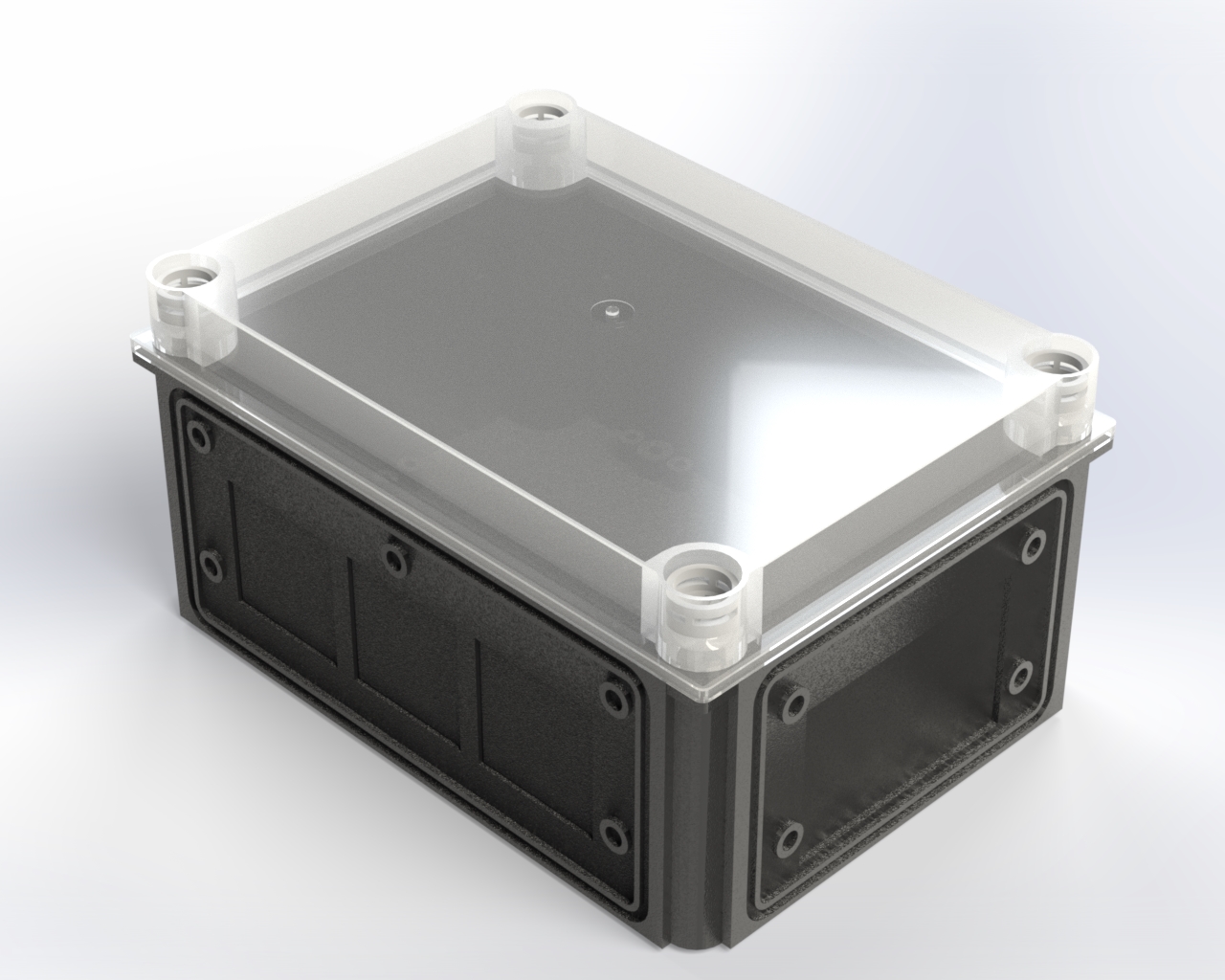 用于电气元件的带透明盖的塑料盒BA-3 PC IP-65